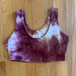 BlackBead Tie Dye Sports Bra / Crop Top Large